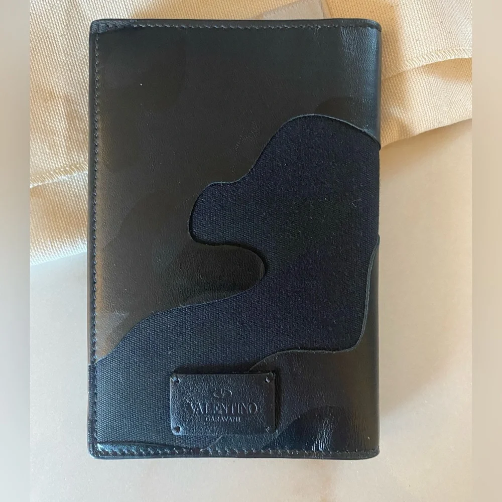 Valentino Camouflage Leather Passport Holder